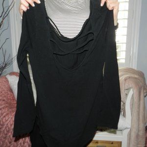 Black, Detailed Back, Bodysuit